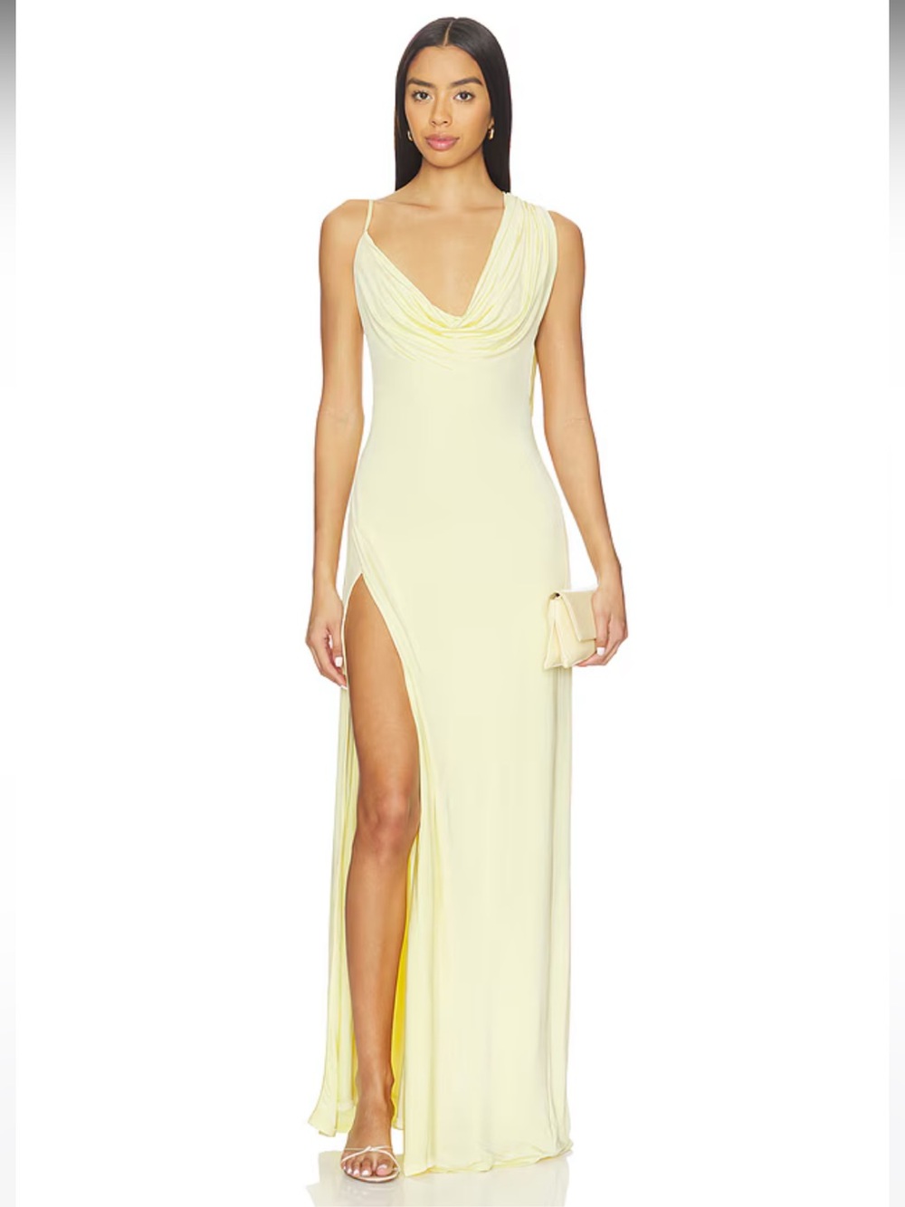 NWT! NBD Tessa Draped Shoulder Maxi Dress in Yellow